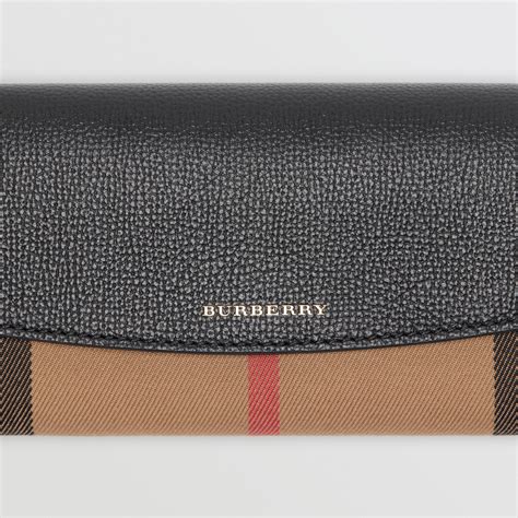 burberry porter house check & leather continental wallet|BURBERRY Checked canvas and leather sneakers .